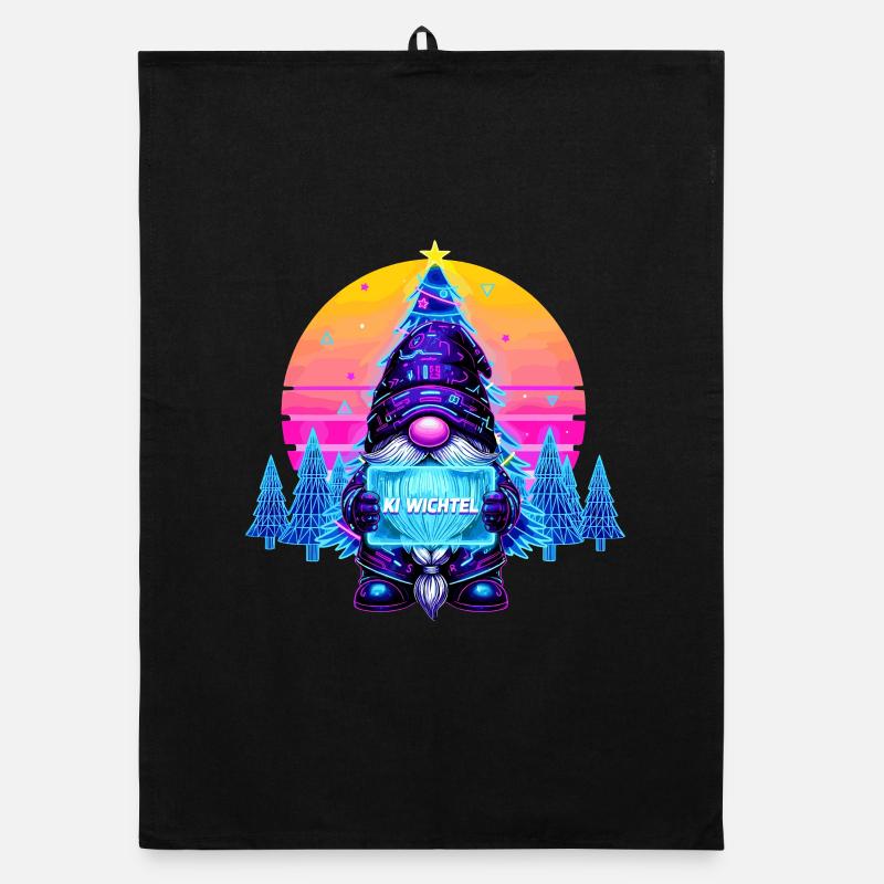 KI GNOME - Synthwave Retrowave des années 80 Torchon bio