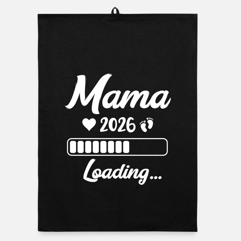 Mama 2026 Loading Schwangerschaftsankündigung  Organic Geschirrtuch