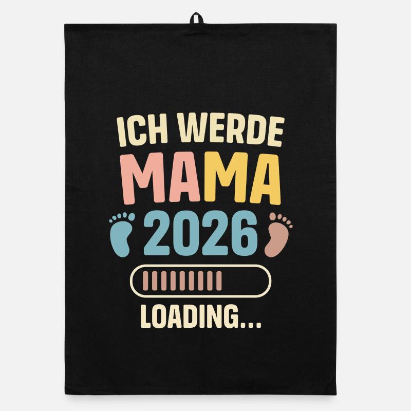 Ich Werde Mama 2026 Loading Schwangerschaft Mutter Organic Geschirrtuch