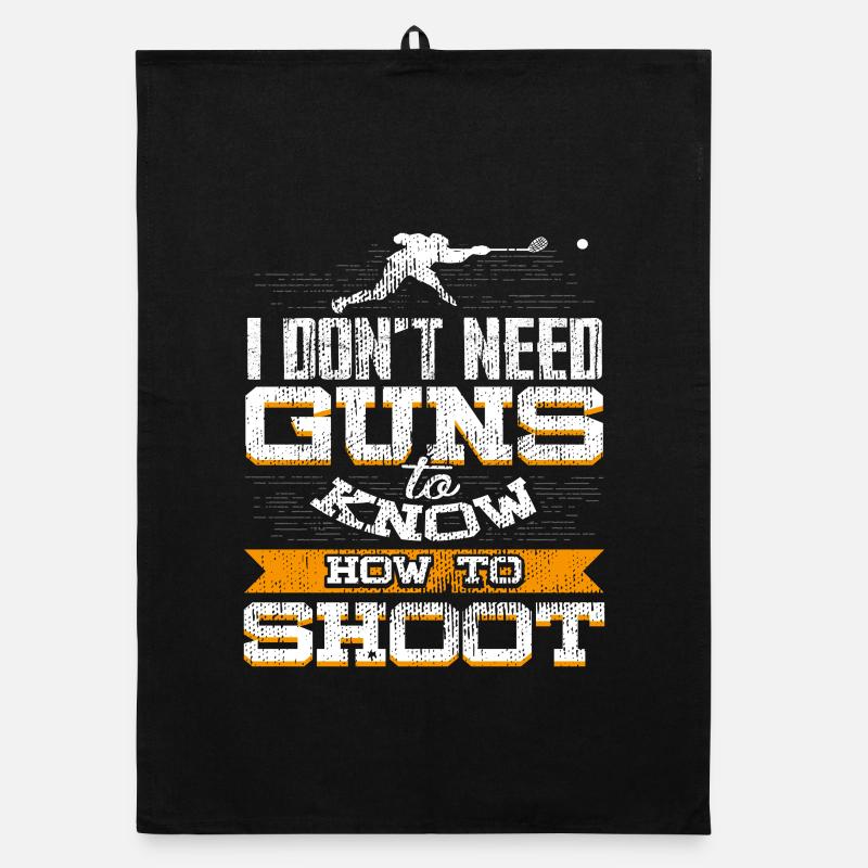 Lacrosse Humor I Know How to Shoot Without Guns Organic Geschirrtuch