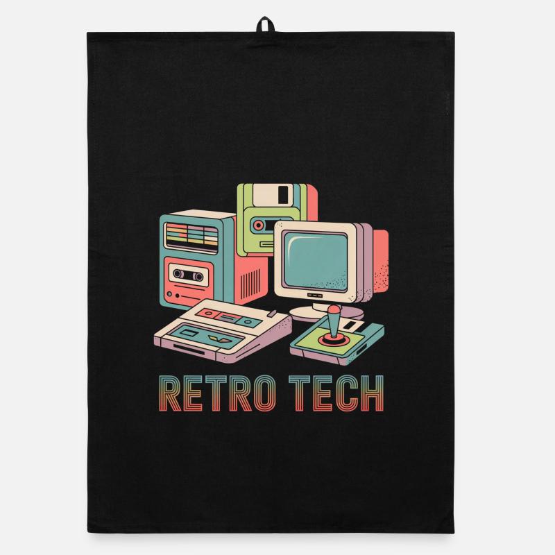 Retro Technik Organic Geschirrtuch