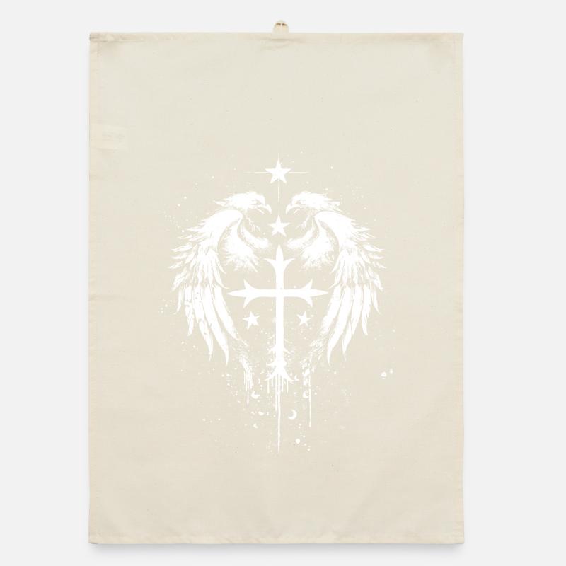 Goth Gothic Emo Cross Organic dish towel