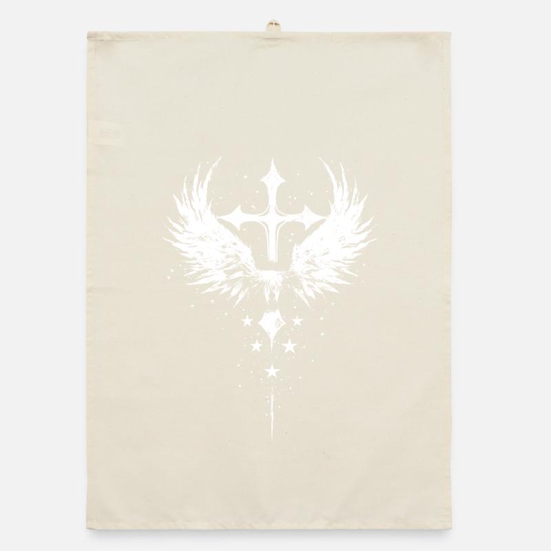 Goth Kreuz Engel Emo Organic Geschirrtuch