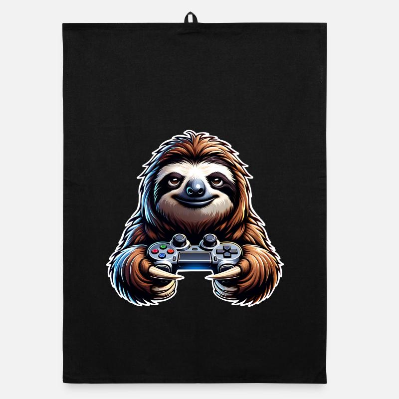 Gaming Sloth Controller Organic dish towel