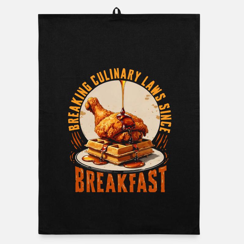 Chicken With Waffles Breaking Culinary Laws Organic dish towel