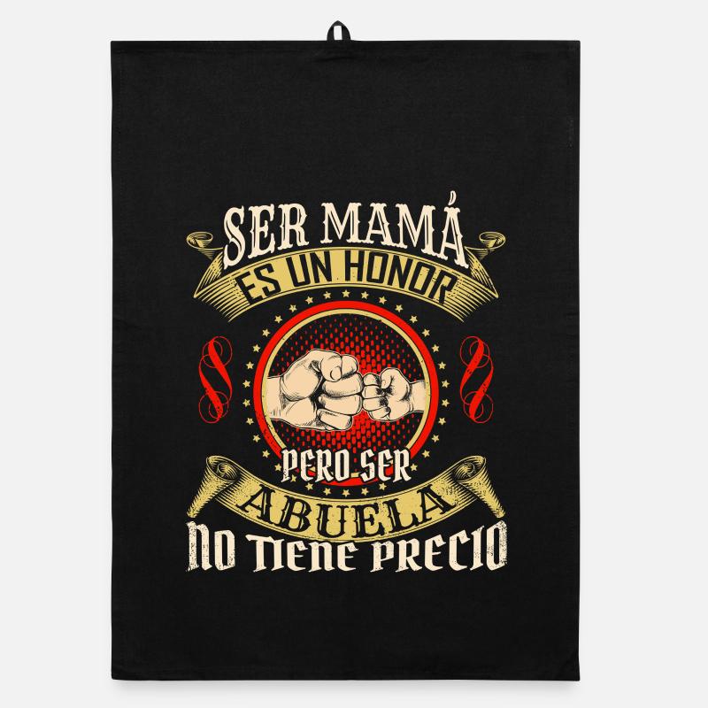 Ser Mama Es Un Honor Abuela - Organic Geschirrtuch - Schwarz
