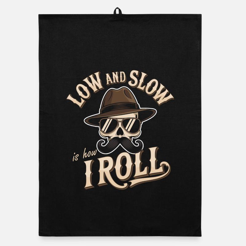 Low and Slow Roll BBQ Motif Organic dish towel