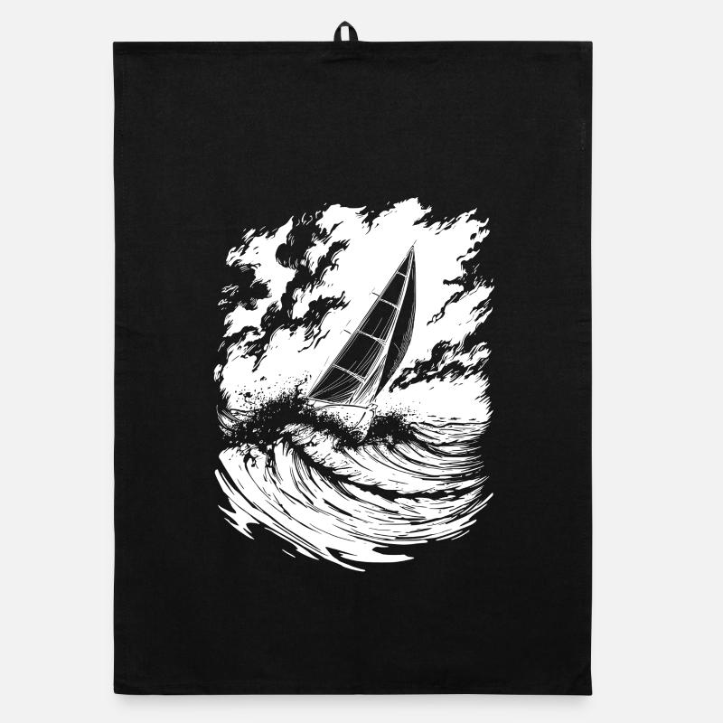 Energetic Sailing Art Sailor Organic dish towel