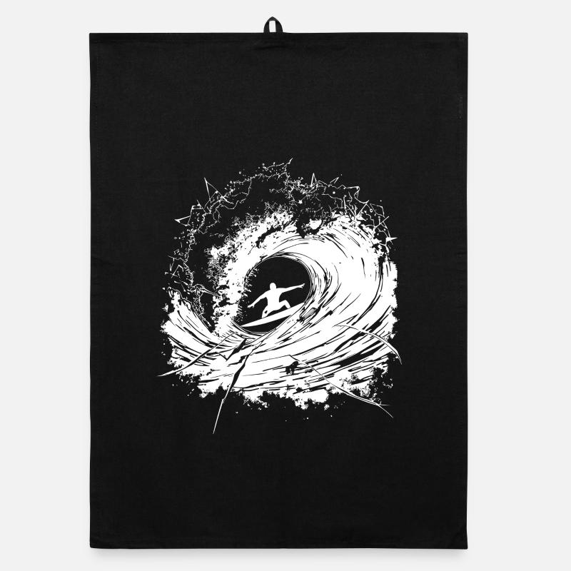 Energetic Surfing Art Surfer Organic dish towel