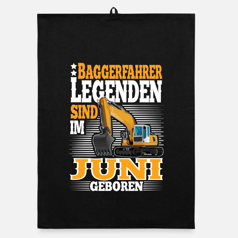Baggerfahrer Geburtstag Juni Organic Geschirrtuch