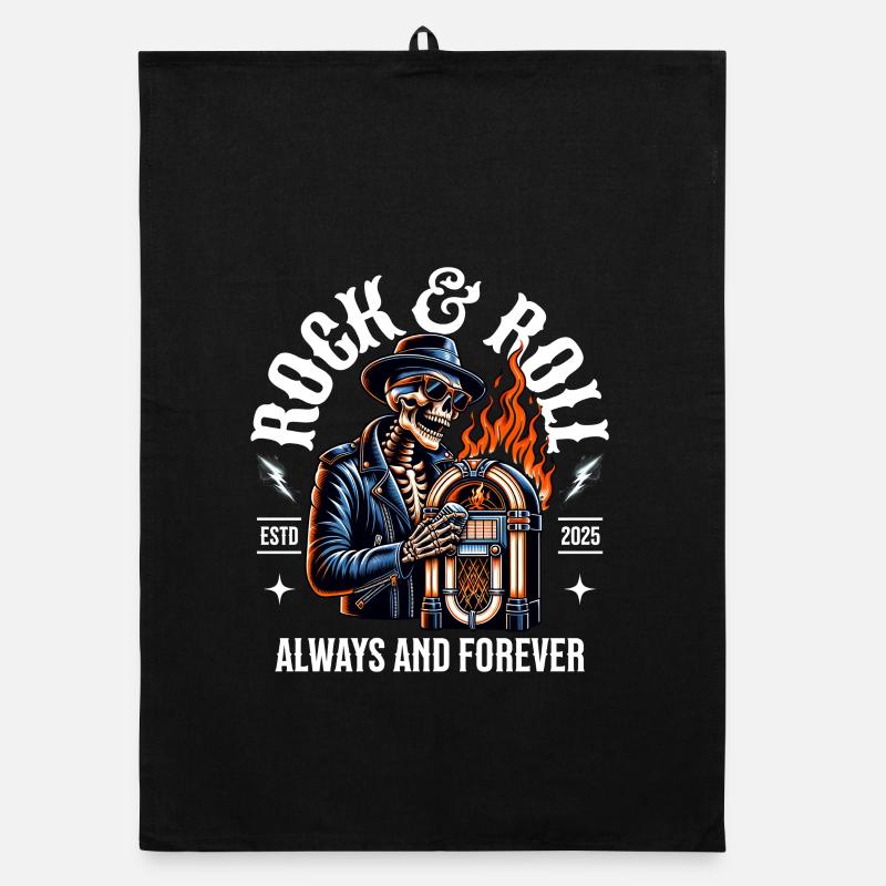 Rock and Roll Always and Forever Rockabilly 2025 Organic Geschirrtuch