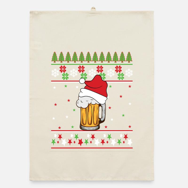 Bière de Noël Pull Moche idée Cadeau Humour Drôle Torchon bio