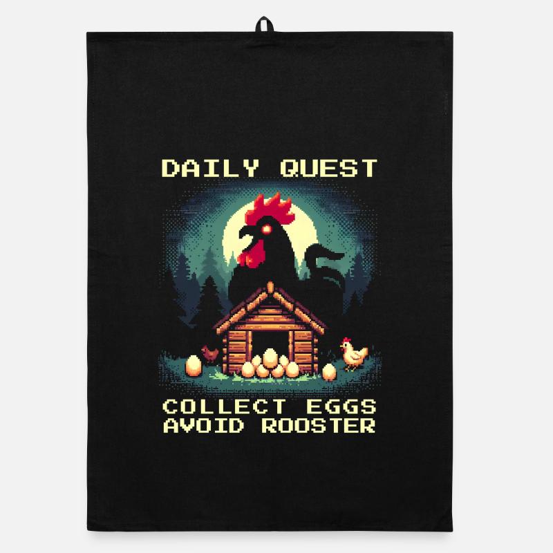 Daily Quest | Collect eggs, avoid the rooster Organic dish towel