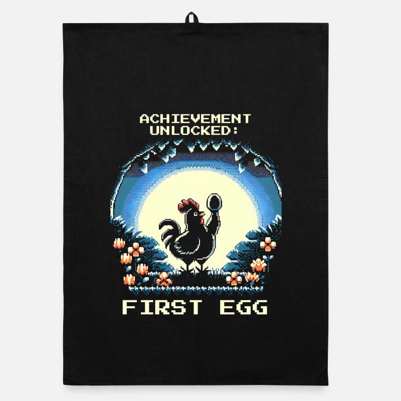 First Egg Unlocked | Chicken Gamer Humor Organic dish towel
