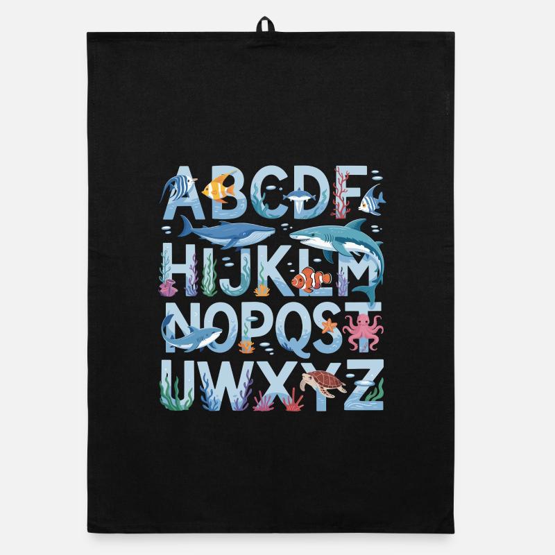 ABC Underwater World Alphabet Apprendre Fun pour Torchon bio