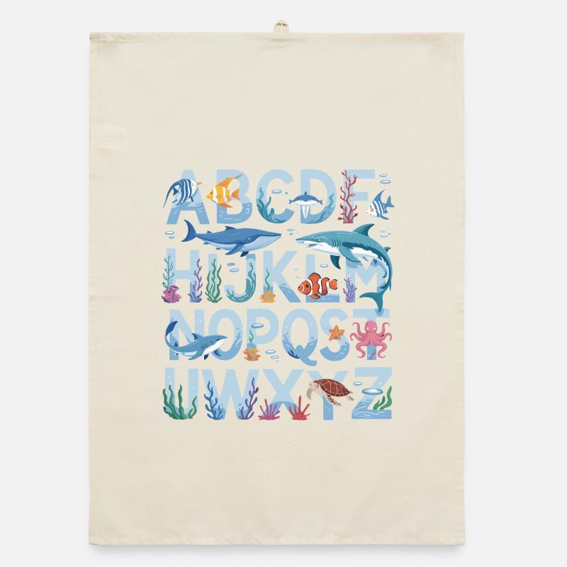 ABC Underwater World Alphabet Learning Fun for Organic dish towel