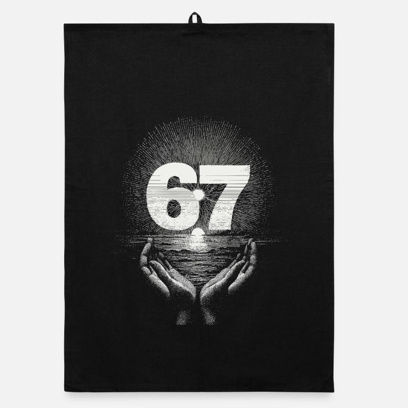 6 7 Meme – Das Symbol, das nur Eingeweihte versteh Organic Geschirrtuch