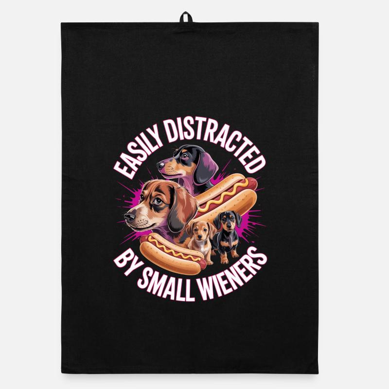 Easily Distracted By Small Wieners Unwearable Organic Geschirrtuch