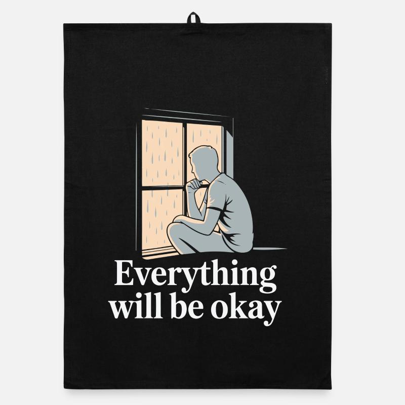 Rainy Window Hope Silhouette Organic dish towel