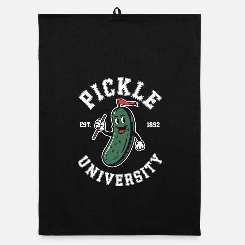 Pickle University Est 1892 Campus Humor Organic dish towel