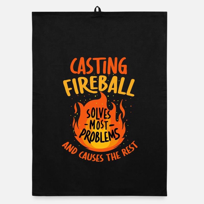 Casting Fireball Solves Problems RPG Gaming  Organic dish towel