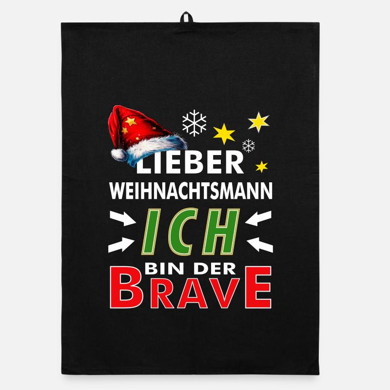 WEIHNACHTSMANN ICH BIN DER BRAVE Organic Geschirrtuch