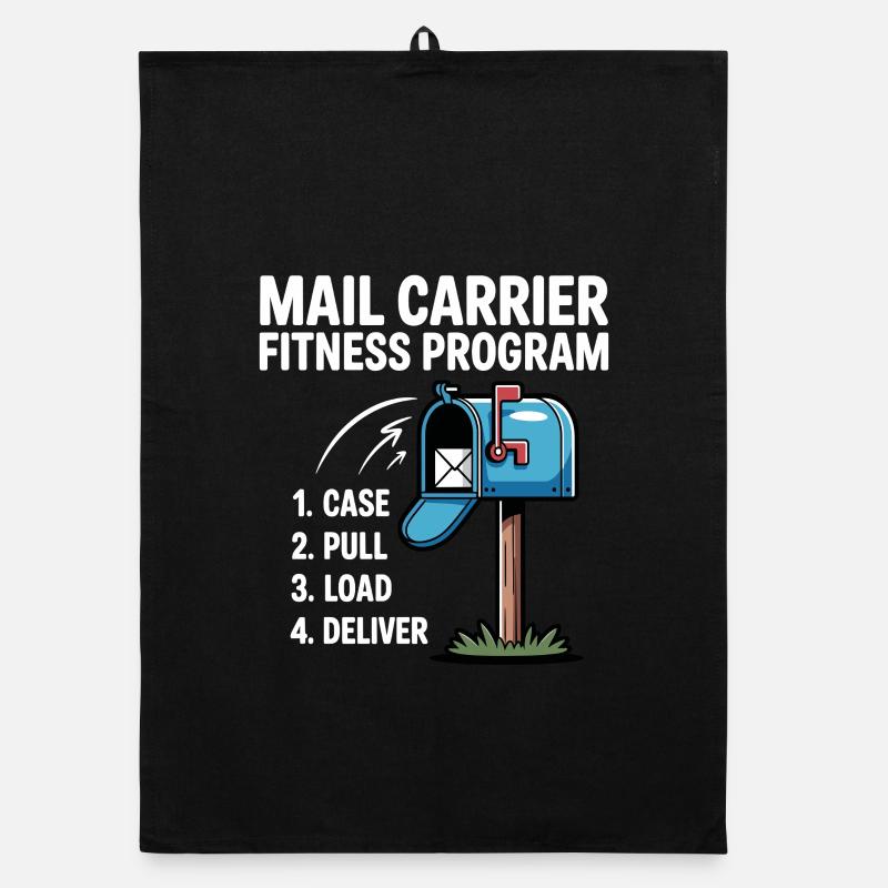 Funny Mail Carrier Mailman I Fitness Programm Post Organic dish towel