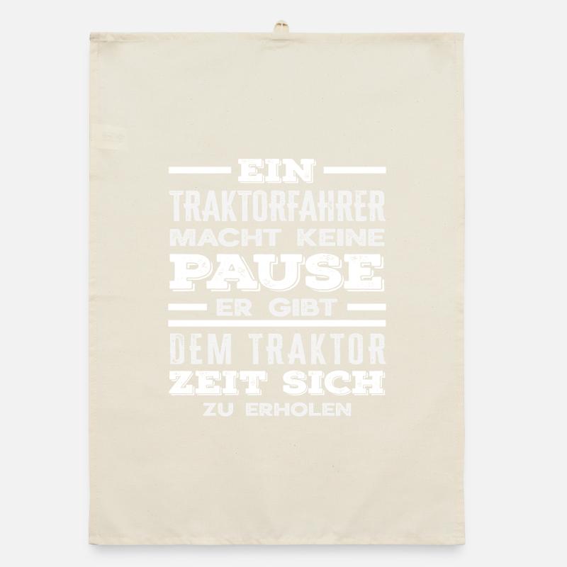 Tractor driver doesn't take a break funny farm Organic dish towel