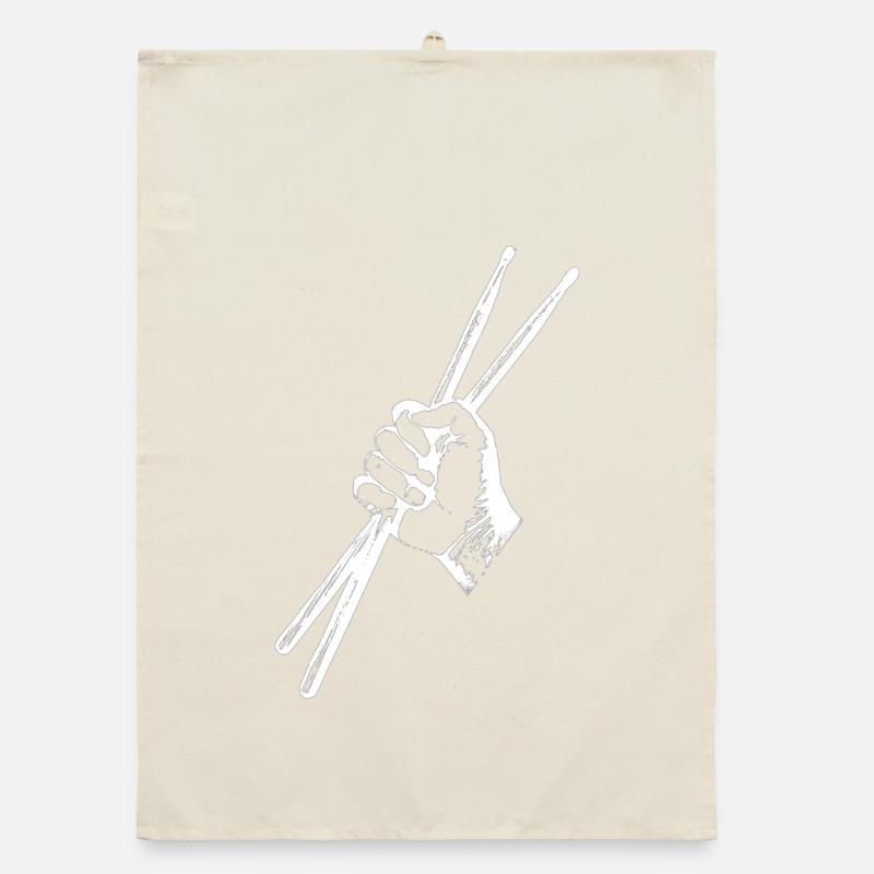 Two Drum Sticks Drum sticks in a strong hand Organic dish towel