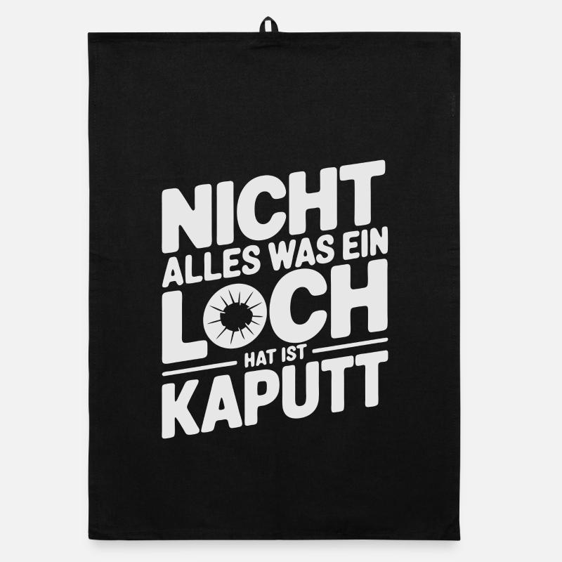 Doppeldeutiger Sarkasmus Spruch schwarzer Humor Organic Geschirrtuch