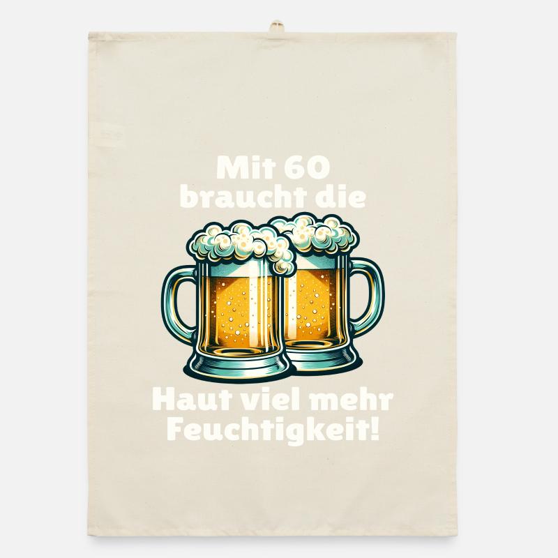 60. Geburtstag 60er 60 Geschenk Spruch Sprüche Organic Geschirrtuch
