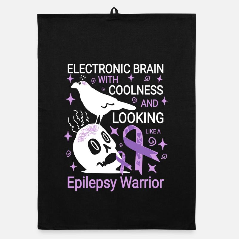 Electronic brain funny epilepsy saying Organic dish towel