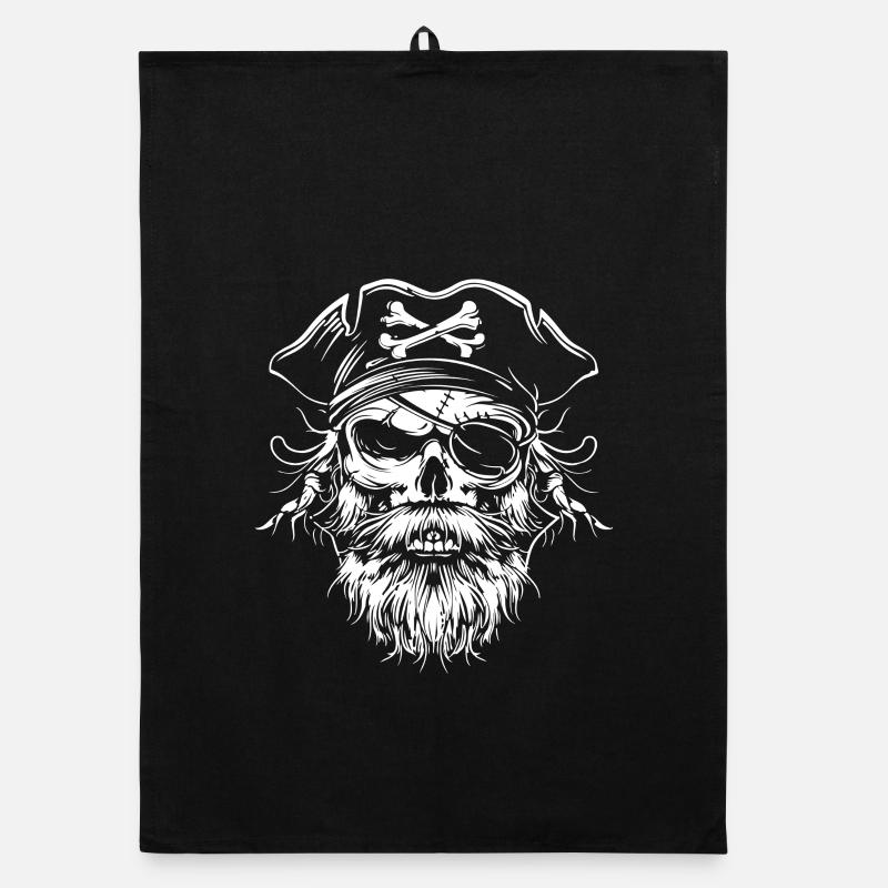 Pirate Crâne Barbe Capitaine Torchon bio