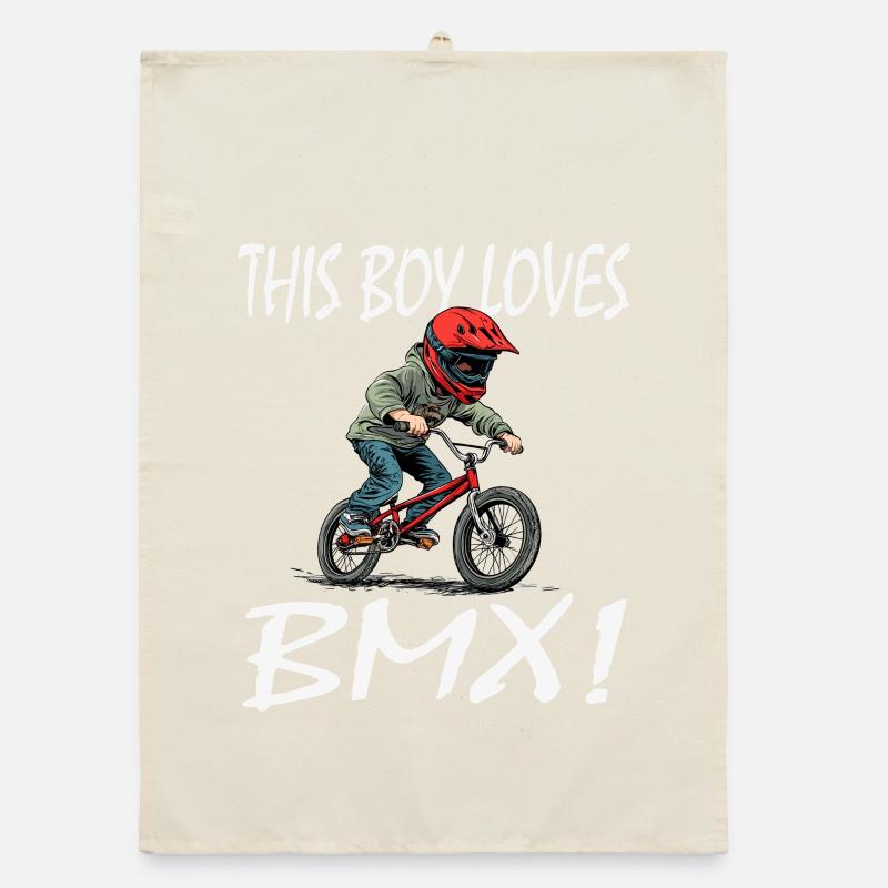 This Kid Loves BMX Organic dish towel