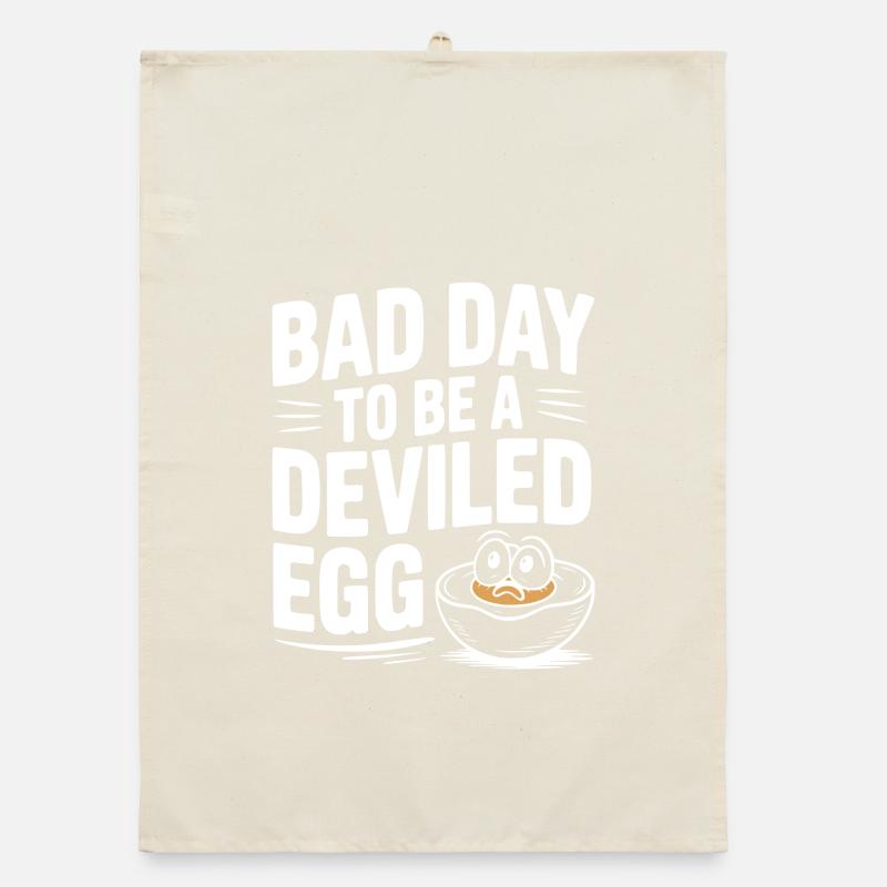 Bad Day to Be a Deviled Egg Organic dish towel