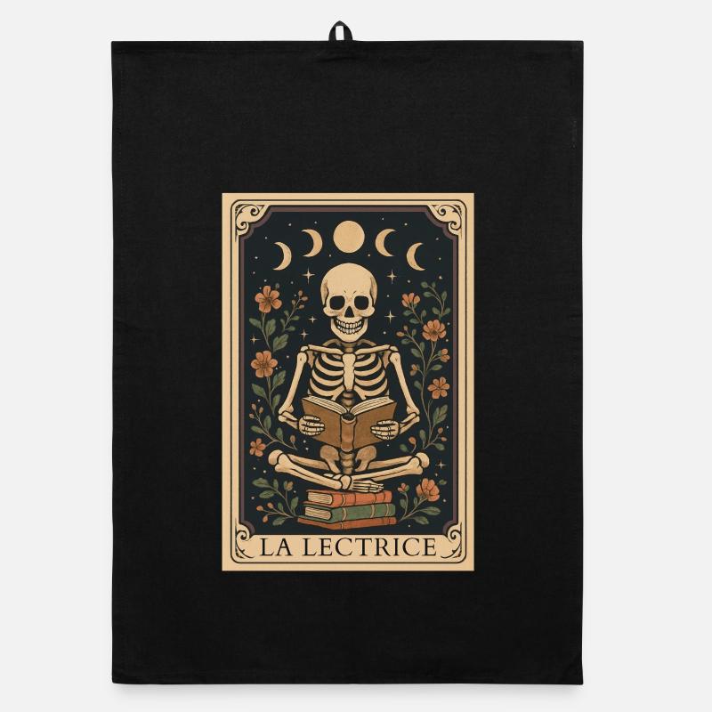Der Gothic Skelett Tarot Kartenleser Organic Geschirrtuch