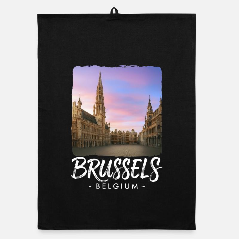 Brussels Belgium Organic dish towel