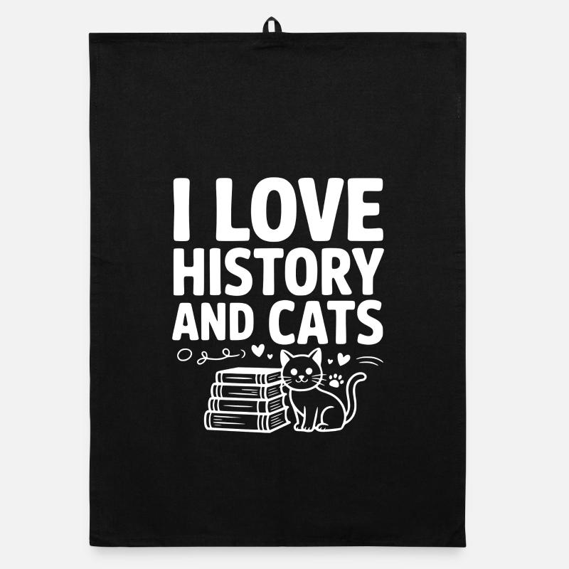 J’aime l’histoire et les chats Torchon bio