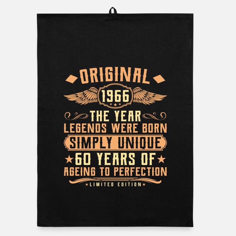 Original 1966 Vintage Legend 60th Birthday Organic dish towel