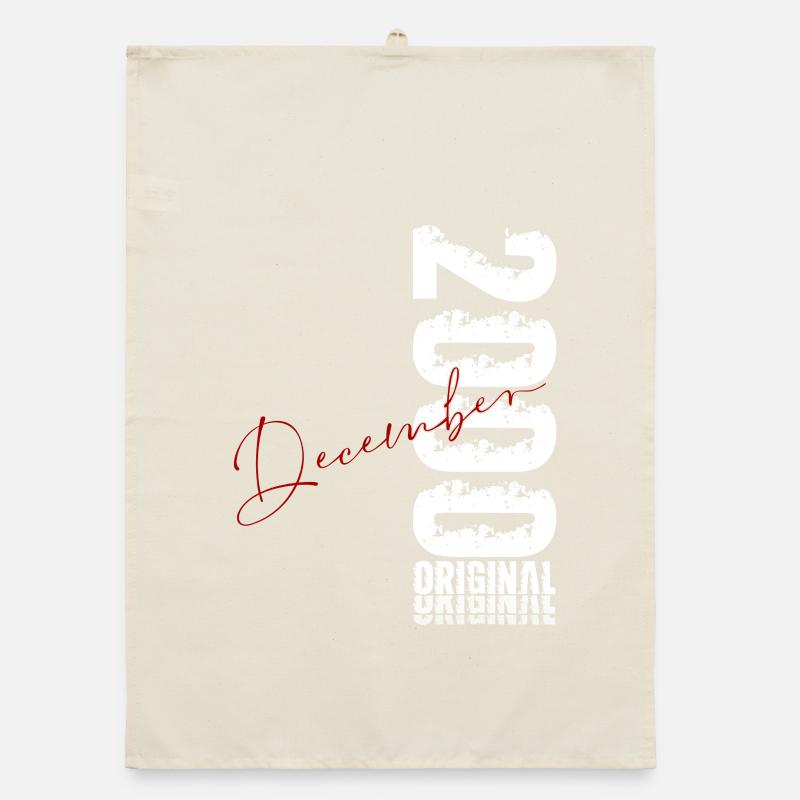 25th Birthday Original December Year 2000 Organic dish towel