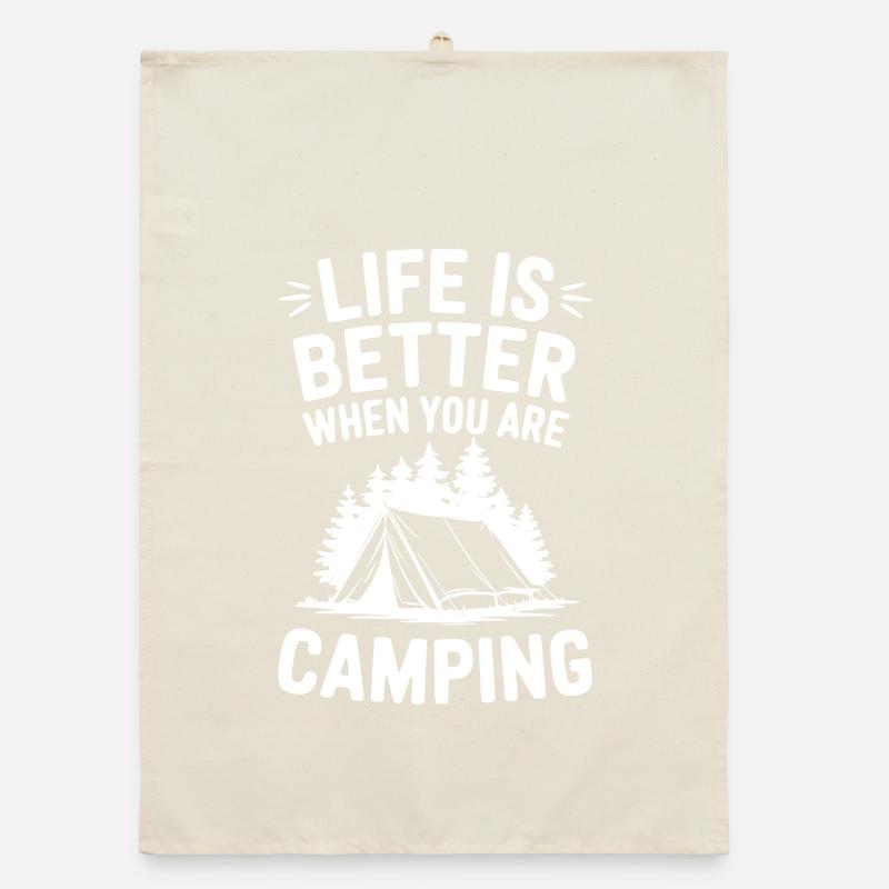 Camping Quote Funny Camper Organic dish towel