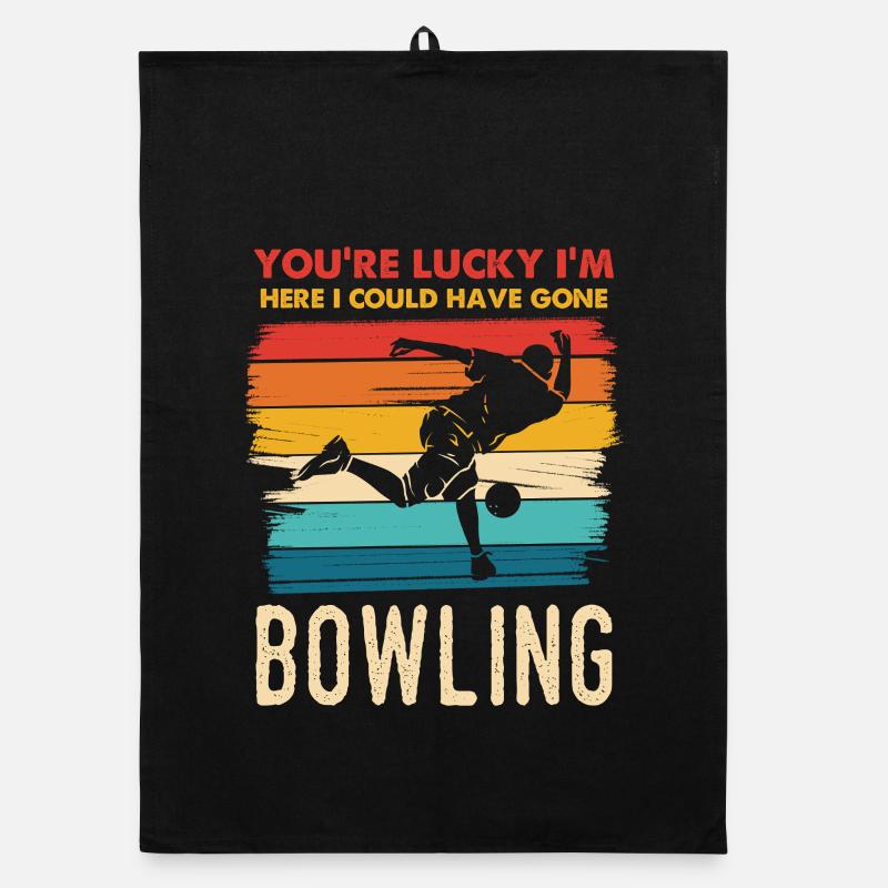Glück, ich bin hier zum Bowling Organic Geschirrtuch