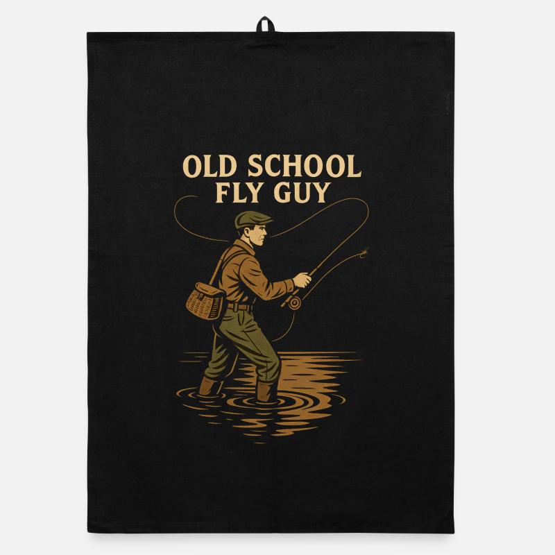 Mouche Old School Guy Pêche Rétro Torchon bio