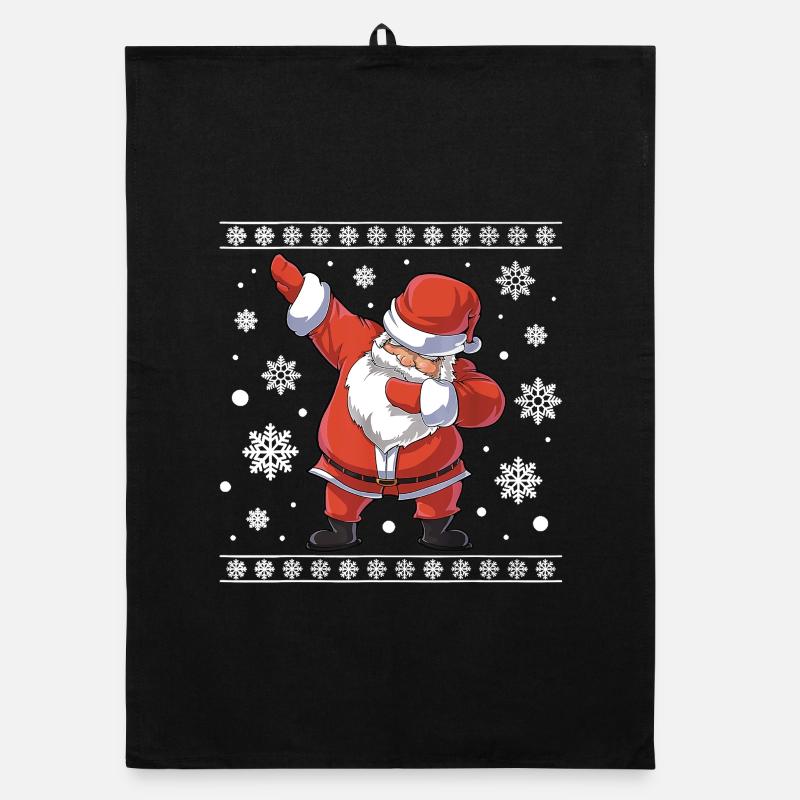 Hässlicher Weihnachts-Dab-Pullover Weihnachtsmann Tanz Lustig Organic Geschirrtuch