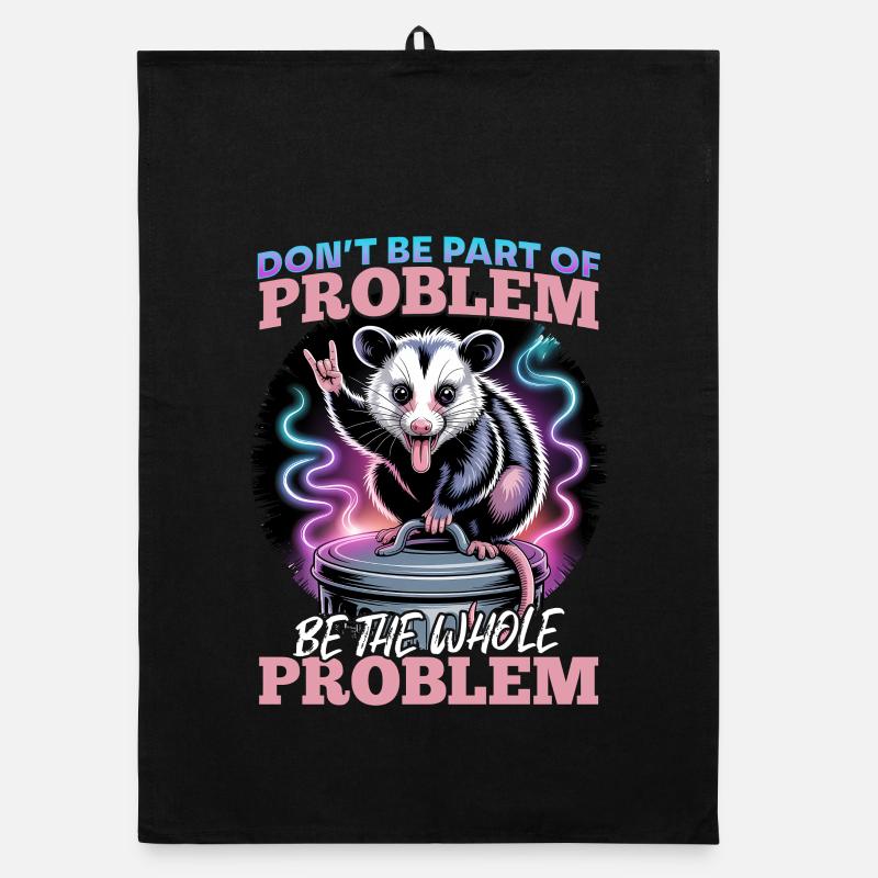 Funny Opossum Organic dish towel