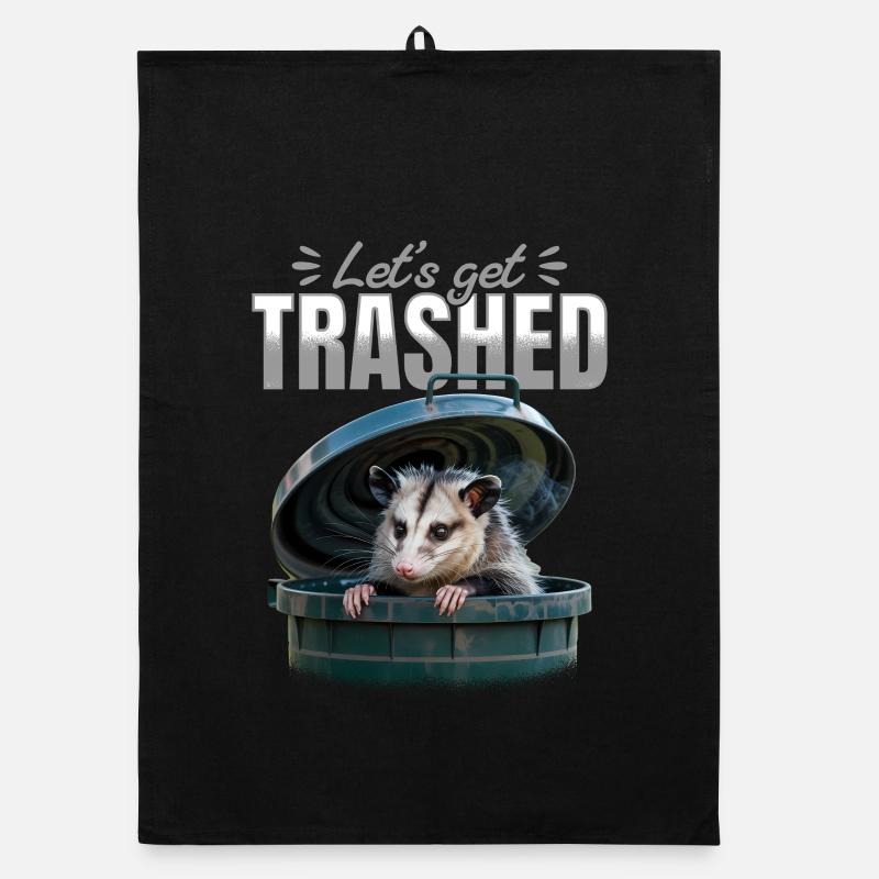 Funny Opossum Organic dish towel