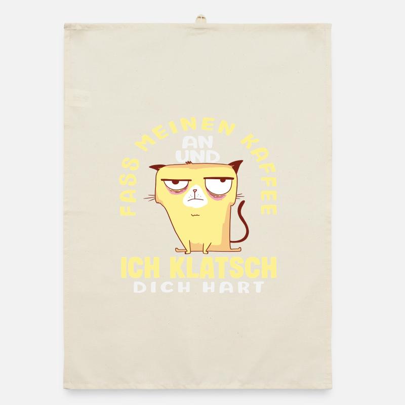 Funny Cat Coffee Saying Office Coffee Lover Organic dish towel