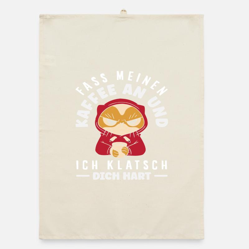 Funny Cat Coffee Saying Office Coffee Lover Organic dish towel