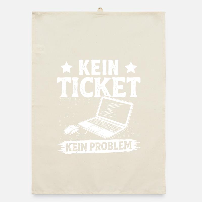 Ordinateur de nerd PAS DE TICKET PAS DE PROBLÈME DRÔLE Torchon bio