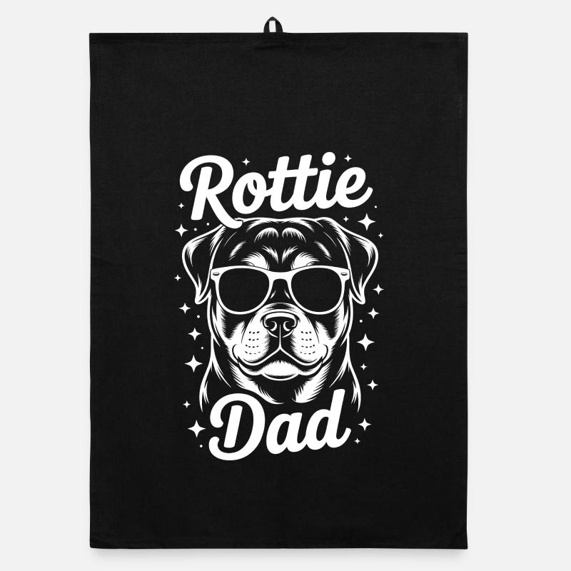 Rottweiler Spruch Papa Lustige Rottweiler Geschenk Organic Geschirrtuch